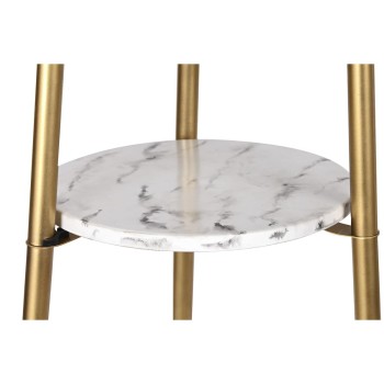 Stehlampe DKD Home Decor Golden Metall Polyester Weiß 50 W Holz MDF (41 x 41 x 156 cm)