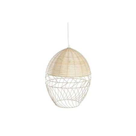 Candeeiro de teto DKD Home Decor Metal Branco Marrom claro Rotim 50 W (30 x 30 x 38 cm) Candeeiro de teto DKD Home Decor Metal Branco Marrom claro Rotim 50 W (30 x 30 x 38 cm)