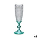 Copo de champanhe Vivalto Transparente Turquesa Vidro 185 ml Pontos (6 Unidades)