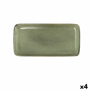 Teglia da Cucina Bidasoa Ikonic Verde Ceramica 28 x 14 cm (Pack 4x)