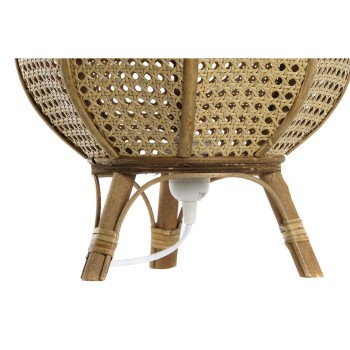 Lâmpada de mesa DKD Home Decor Castanho Rotim 50 W (29 x 29 x 40 cm)