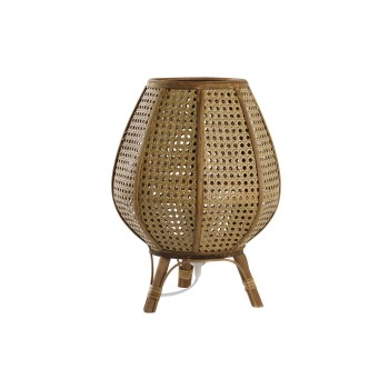 Lâmpada de mesa DKD Home Decor Castanho Rotim 50 W (29 x 29 x 40 cm)