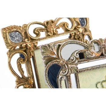 Moldura de Fotos DKD Home Decor 19 x 2 x 25 cm Prateado Dourado Resina Shabby Chic (2 Unidades)