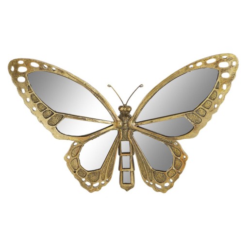 Décoration murale DKD Home Decor Miroir Doré Résine Papillon (39 x 5 x 25 cm)
