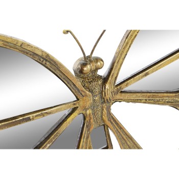 Decoración de Pared DKD Home Decor Espejo Dorado Resina Mariposa (39 x 5 x 25 cm)