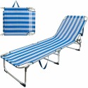 Tumbona de playa Colorbaby Azul Blanco 188 x 58 x 30 cm