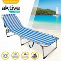 Tumbona de playa Colorbaby Azul Blanco 188 x 58 x 30 cm