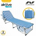 Tumbona de playa Colorbaby Azul Blanco 188 x 58 x 30 cm