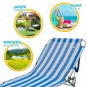 Tumbona de playa Colorbaby Azul Blanco 188 x 58 x 30 cm