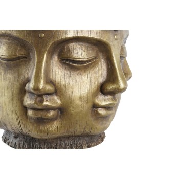 Vaso DKD Home Decor Dorato Legno Magnesio Rotondo Buddha Orientale 34 x 34 x 30 cm 30 x 34 x 30 cm