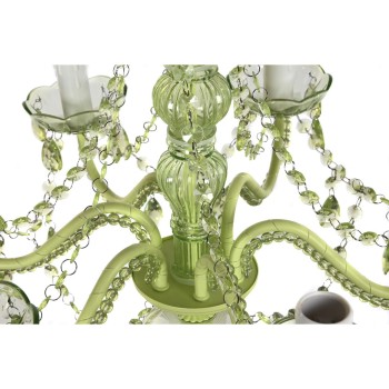 Candeeiro de teto DKD Home Decor Metal Verde Acrílico 25 W (51 x 51 x 100 cm)