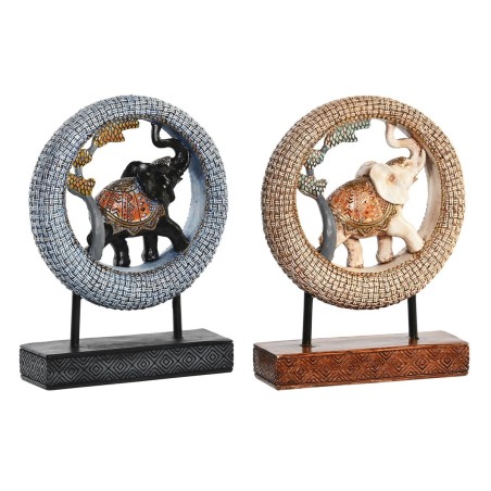 Figura Decorativa DKD Home Decor 19,5 x 6,3 x 25,5 cm Elefante Bege Azul Colonial (2 Unidades) Figura Decorativa DKD Home Decor 19,5 x 6,3 x 25,5 cm Elefante Bege Azul Colonial (2 Unidades)