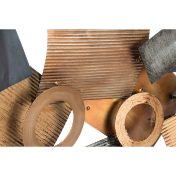 Decoração de Parede DKD Home Decor Abstrato Cinzento Metal Cobre Moderno Círculos (109 x 7 x 53 cm)