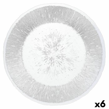 Prato de Jantar Quid Lonja Transparente Vidro (6 Unidades) (Pack 6x)