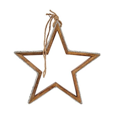 Christmas bauble Star Glitter Shape 28,5 x 6 x 56 cm Silver Wood Christmas bauble Star Glitter Shape 28,5 x 6 x 56 cm Silver Wood