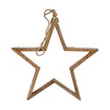 Weihnachtsschmuck Stern Glitzernd Silhouette 31 x 5,5 x 60 cm Silberfarben Holz