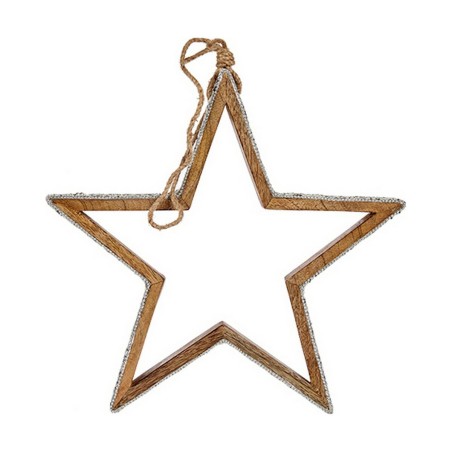 Décorations de Noël Étoile Paillettes silhouette 31 x 5,5 x 60 cm Argenté Bois Décorations de Noël Étoile Paillettes silhouette 31 x 5,5 x 60 cm Argenté Bois