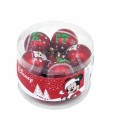Bola de Natal Mickey Mouse Happy smiles 10 Unidades Vermelho Plástico (Ø 6 cm)