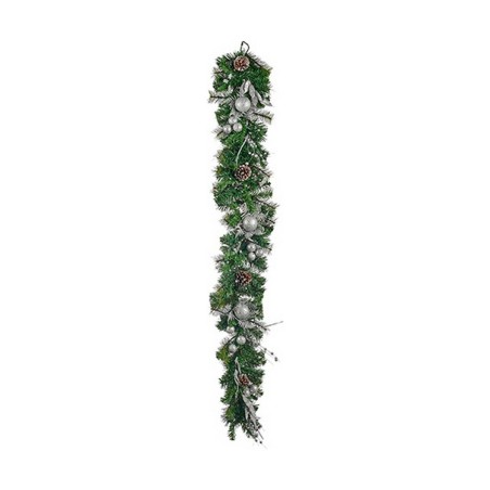 Christmas garland Brown Green Silver 24 x 12 x 180 cm Christmas garland Brown Green Silver 24 x 12 x 180 cm