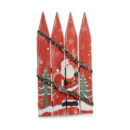 Sign Father Christmas Fence 34,7 x 4 x 60 cm Red White Green Plastic MDF Wood Sign Father Christmas Fence 34,7 x 4 x 60 cm Red White Green Plastic MDF Wood