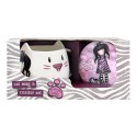 Tazza con Piatto Gorjuss Ruby wild Grigio Ceramica Sottobicchieri Tazza