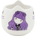 Tazza con Piatto Gorjuss Smitten kitten Bianco Nero Ceramica Sottobicchieri Tazza