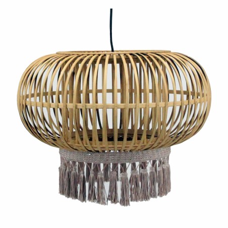 Lampadario DKD Home Decor Marrone 50 W Frange Città 220 V 44 x 44 x 32 cm Lampadario DKD Home Decor Marrone 50 W Frange Città 220 V 44 x 44 x 32 cm