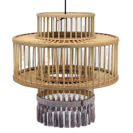 Lampadario DKD Home Decor Marrone Beige 50 W Frange Città 220 V 45 x 45 x 46 cm Lampadario DKD Home Decor Marrone Beige 50 W Frange Città 220 V 45 x 45 x 46 cm
