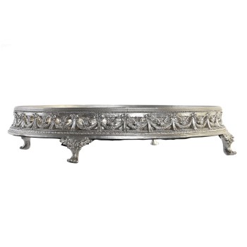 bandeja de aperitivos DKD Home Decor 38,5 x 38,5 x 8 cm Espelho Prateado Dourado Resina Neoclássico (2 Unidades)