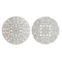 Decoração de Parede DKD Home Decor Branco Mandala Índio Acabamento envelhecido 30 x 2 x 30 cm (2 Unidades)