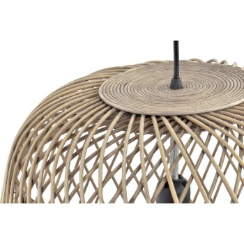 Candeeiro de teto DKD Home Decor Marrom claro Rotim (44 x 44 x 41 cm)