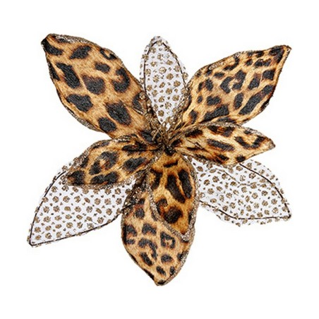 Fleur décorative Léopard Noël Marron 35 x 35 x 35 cm Fleur décorative Léopard Noël Marron 35 x 35 x 35 cm