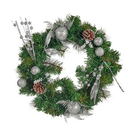 Advent wreathe Pineapples 45 x 13 x 45 cm Silver Brown Green Advent wreathe Pineapples 45 x 13 x 45 cm Silver Brown Green