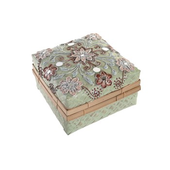 Conjunto de Cestas DKD Home Decor Multicolor Bambu Boho 29 x 29 x 22 cm