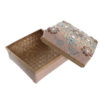 Conjunto de Cestas DKD Home Decor Multicolor Bambu Boho 29 x 29 x 22 cm