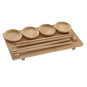 Conjunto de sushi DKD Home Decor 24 x 0,5 x 0,5 cm Natural Oriental