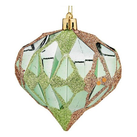 Bolas de Navidad Diamante Ø 8 cm 6 Unidades Verde Plástico Bolas de Navidad Diamante Ø 8 cm 6 Unidades Verde Plástico