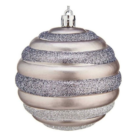 Weihnachtsbaumkugeln Ø 8 cm 6 Stück Silberfarben Kunststoff Weihnachtsbaumkugeln Ø 8 cm 6 Stück Silberfarben Kunststoff