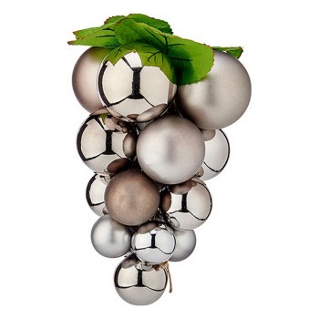 Bola de Natal Uvas Prateado Plástico 18 x 18 x 28 cm