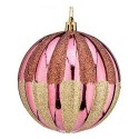 Bolas de Natal Ø 10 cm 6 Unidades Cor de Rosa Dourado Plástico
