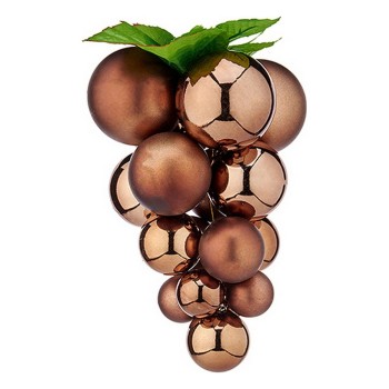 Palla di Natale Uva Piccolo Marrone Plastica 14 x 14 x 25 cm