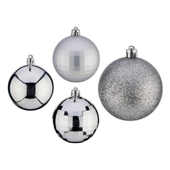 Palle di Natale Ø 7 cm 50 Unità PVC Argentato