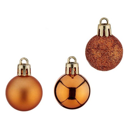 Christmas Baubles 12 Units Ø 3 cm Orange Plastic Christmas Baubles 12 Units Ø 3 cm Orange Plastic