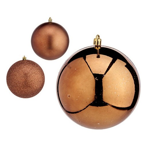 Bolas de Navidad Ø 12 cm 6 Unidades Marrón Plástico