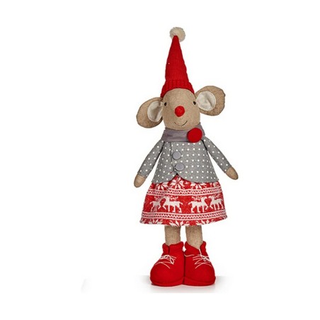 Deko-Figur Mouse Weihnachten 48 cm Weiß Rot Grau Creme Deko-Figur Mouse Weihnachten 48 cm Weiß Rot Grau Creme