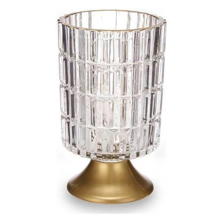 LED Lantern Metal Golden Transparent Glass (10,7 x 18 x 10,7 cm) LED Lantern Metal Golden Transparent Glass (10,7 x 18 x 10,7 cm)
