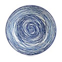 Prato Fundo Riscas Porcelana Azul Branco 6 Unidades (20 x 4,7 x 20 cm)