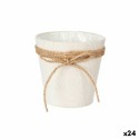 Plantador Ibergarden WY18-71 Branco Castanho Tecido Corda Plástico Laço 14 x 12,5 x 14 cm 14 x 14 x 14 cm (24 Unidades)