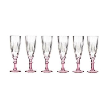 Champagne glass Vivalto PR05720ST3/BHA6 PINK Pink Crystal 170 ml (6 Units)