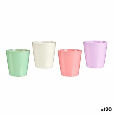 Vaso Ibergarden LINCE-CLAROS Branco Verde Cor de Rosa Lilás Argila 16,5 x 16 x 16,5 cm (120 Unidades)